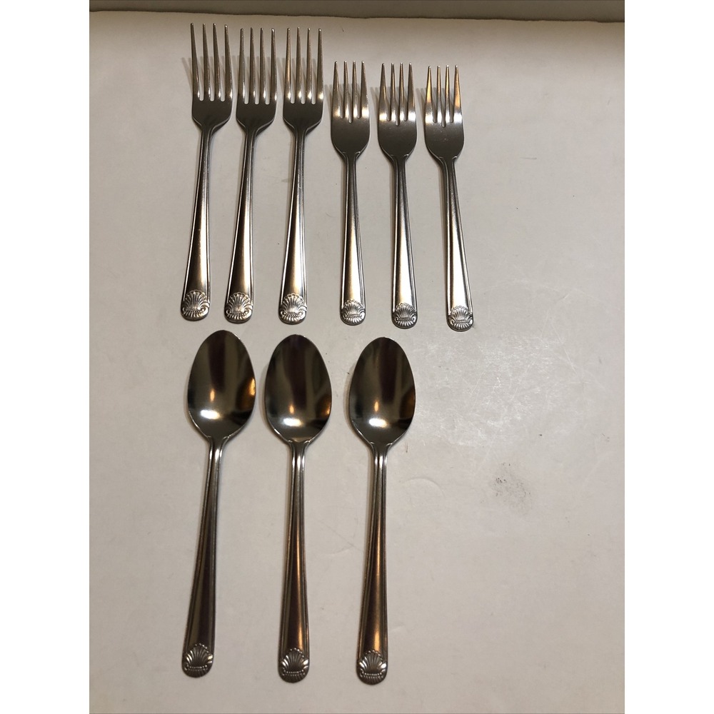 Utica Stainless Steel Flatware Mixed Lot Of 12 Sea Sprite Pattern Silverware